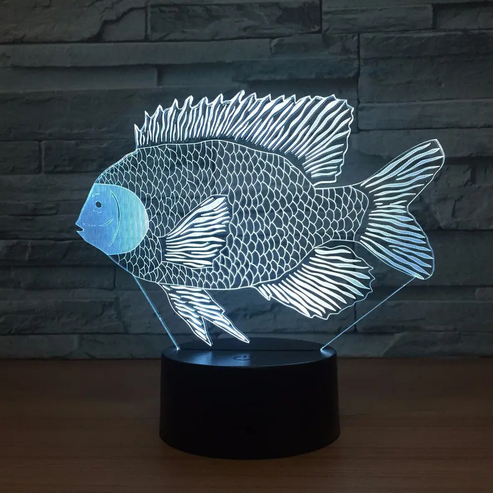 7 Colors Changing Tilapia African Salmon Dace Fish 3D led Lamp USB Charge Touch Button Table Lamps Amazing Decor Gifts for Kids
7 Colors Changing Tilapia African Salmon Dace Fish 3D led Lamp USB Charge Touch Button Table Lamps Amazing Decor Gifts for Kids