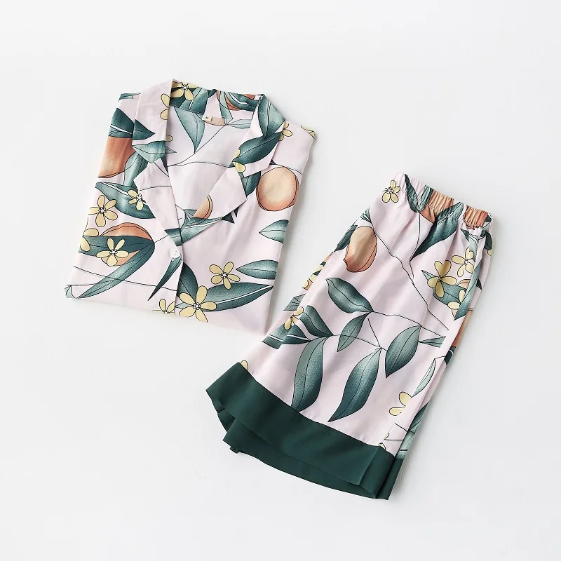 Summer Floral Print Women's Shorts Pajama Set Short Sleeve Casual Sleepwear Cardigan Pyjamas Home Wear
Summer Floral Print Women's Shorts Pajama Set Short Sleeve Casual Sleepwear Cardigan Pyjamas Home Wear