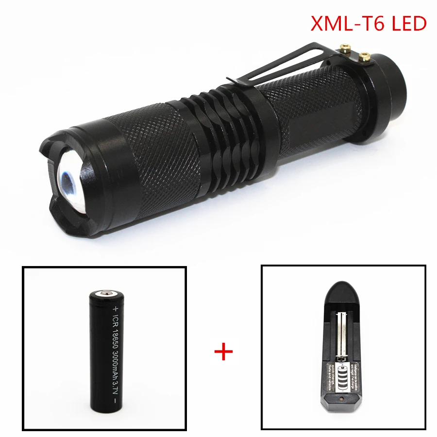 Mini LED Flashlight SK98 5 Modes XML T6 1000LM Zoomable Retractable Light Torch lantern Lamp + 18650 Battery + Charger
Mini LED Flashlight SK98 5 Modes XML T6 1000LM Zoomable Retractable Light Torch lantern Lamp + 18650 Battery + Charger