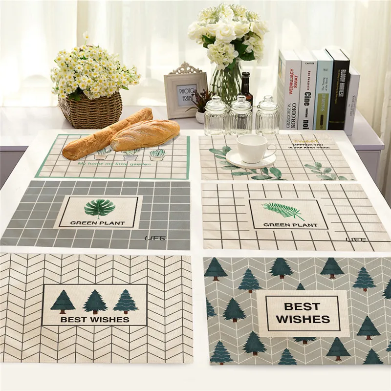 1Pcs Plaid Plant Pattern Placemat Dining Table Mat Drink Coasters Cotton Linen Pad Cup Mats 42*32cm Kitchen Accessories MC0089
1Pcs Plaid Plant Pattern Placemat Dining Table Mat Drink Coasters Cotton Linen Pad Cup Mats 42*32cm Kitchen Accessories MC0089