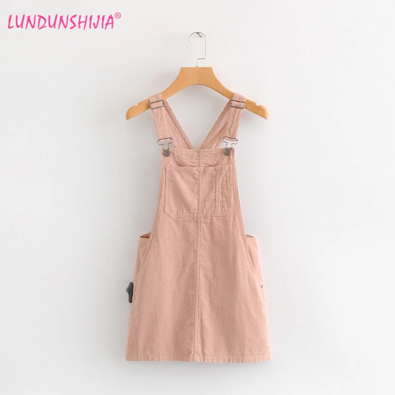 LUNDUNSHIJIA 2018 Autumn Women Suspender Skirt Casual Front Back Pockets Overall Skirt Lady Retro Corduroy Preppy Pink Overalls
LUNDUNSHIJIA 2018 Autumn Women Suspender Skirt Casual Front Back Pockets Overall Skirt Lady Retro Corduroy Preppy Pink Overalls
