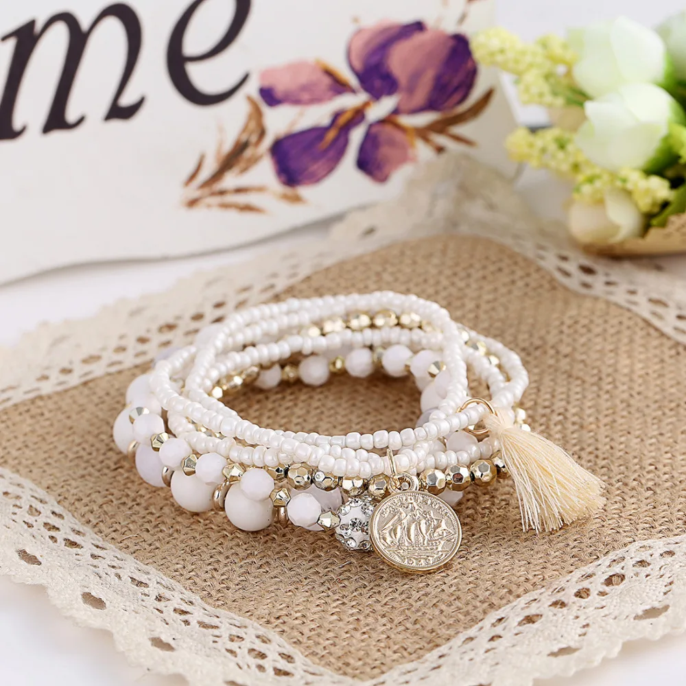 Luxury Multilayer charms Bracelet Fashion Acrylic Alloy Beads Coin Tassel Vintage Bracelets for women boho jewelry wholesale
Luxury Multilayer charms Bracelet Fashion Acrylic Alloy Beads Coin Tassel Vintage Bracelets for women boho jewelry wholesale