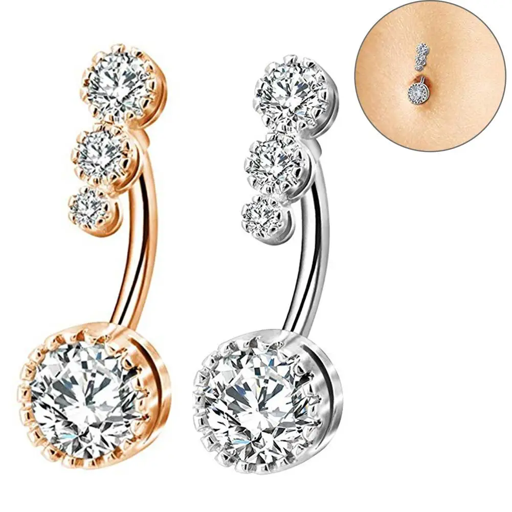 Round Cubic Zirconia Barbell Belly Button Navel Ring Women's Body Piercing Jewelry
Round Cubic Zirconia Barbell Belly Button Navel Ring Women's Body Piercing Jewelry