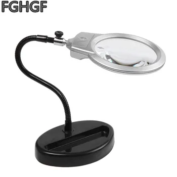 5X magnifying glass reading Desktop magnifier with LED light PCB soldering Handicraft production Sculpture Identification
5X magnifying glass reading Desktop magnifier with LED light PCB soldering Handicraft production Sculpture Identification