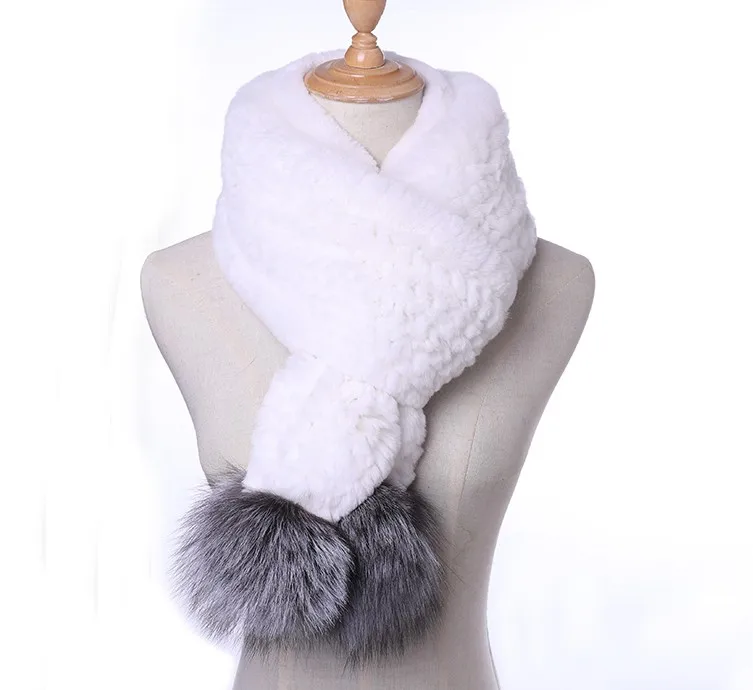 New Style Real Fur Scarf Women Winter Natural Rex Rabbit Fur With fox ball Scarves Wraps Female With fox Fur Pompom KWA644
New Style Real Fur Scarf Women Winter Natural Rex Rabbit Fur With fox ball Scarves Wraps Female With fox Fur Pompom KWA644