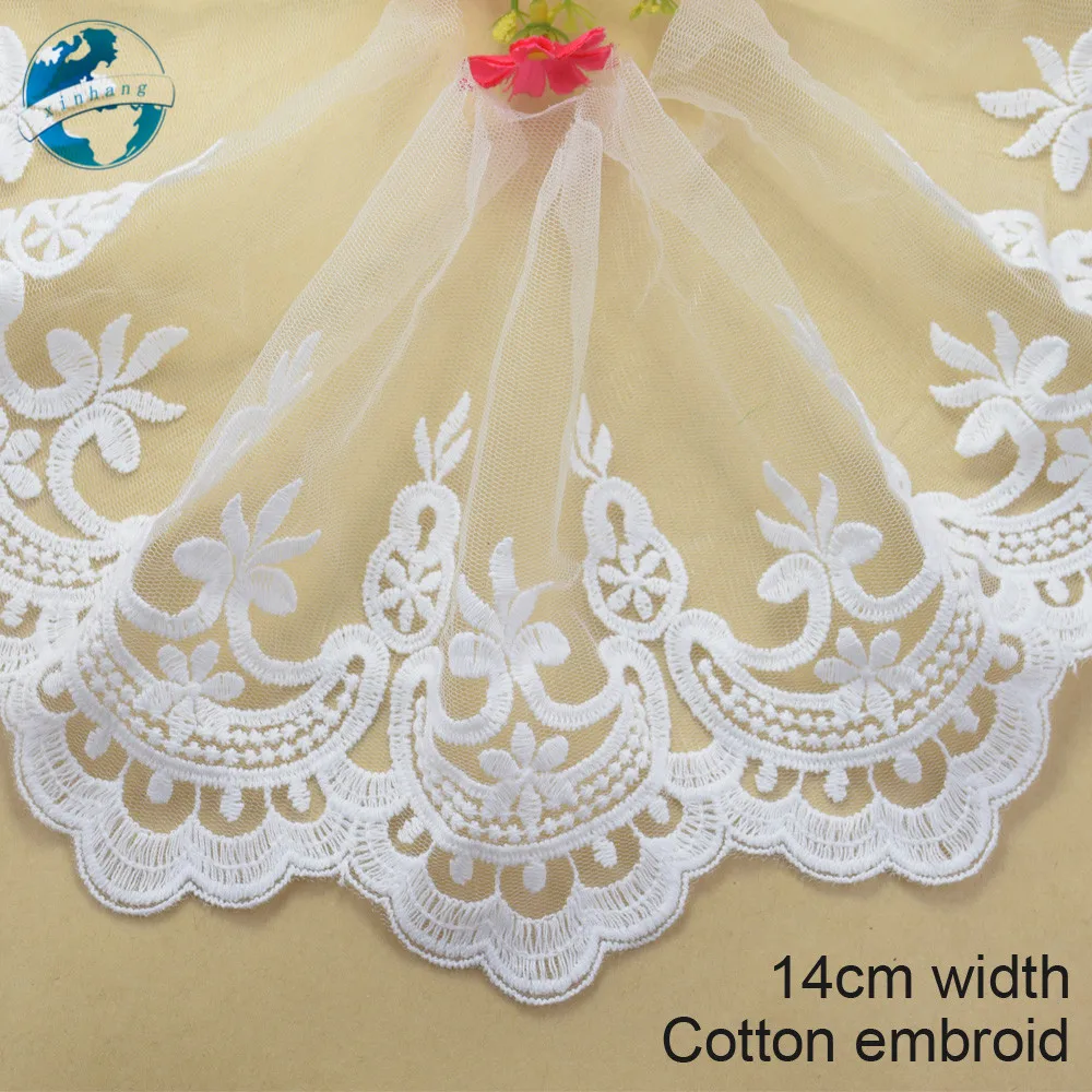 14cm width Cotton embroid lace sewing ribbon guipure lace african lace fabric trim warp knitting DIY Garment Accessories#2876
14cm width Cotton embroid lace sewing ribbon guipure lace african lace fabric trim warp knitting DIY Garment Accessories#2876