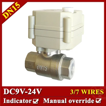 Tsai Fan Electric actuated valve 1/2" DC9V-24V 3/7 wires Motorized ball valve with position indicator and manual override
Tsai Fan Electric actuated valve 1/2" DC9V-24V 3/7 wires Motorized ball valve with position indicator and manual override