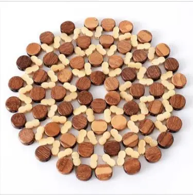 Insulation pad bamboo placemat Thicken round hollow table mat Kitchen cutlery pot anti-scalding bowl pad B637 
Insulation pad bamboo placemat Thicken round hollow table mat Kitchen cutlery pot anti-scalding bowl pad B637