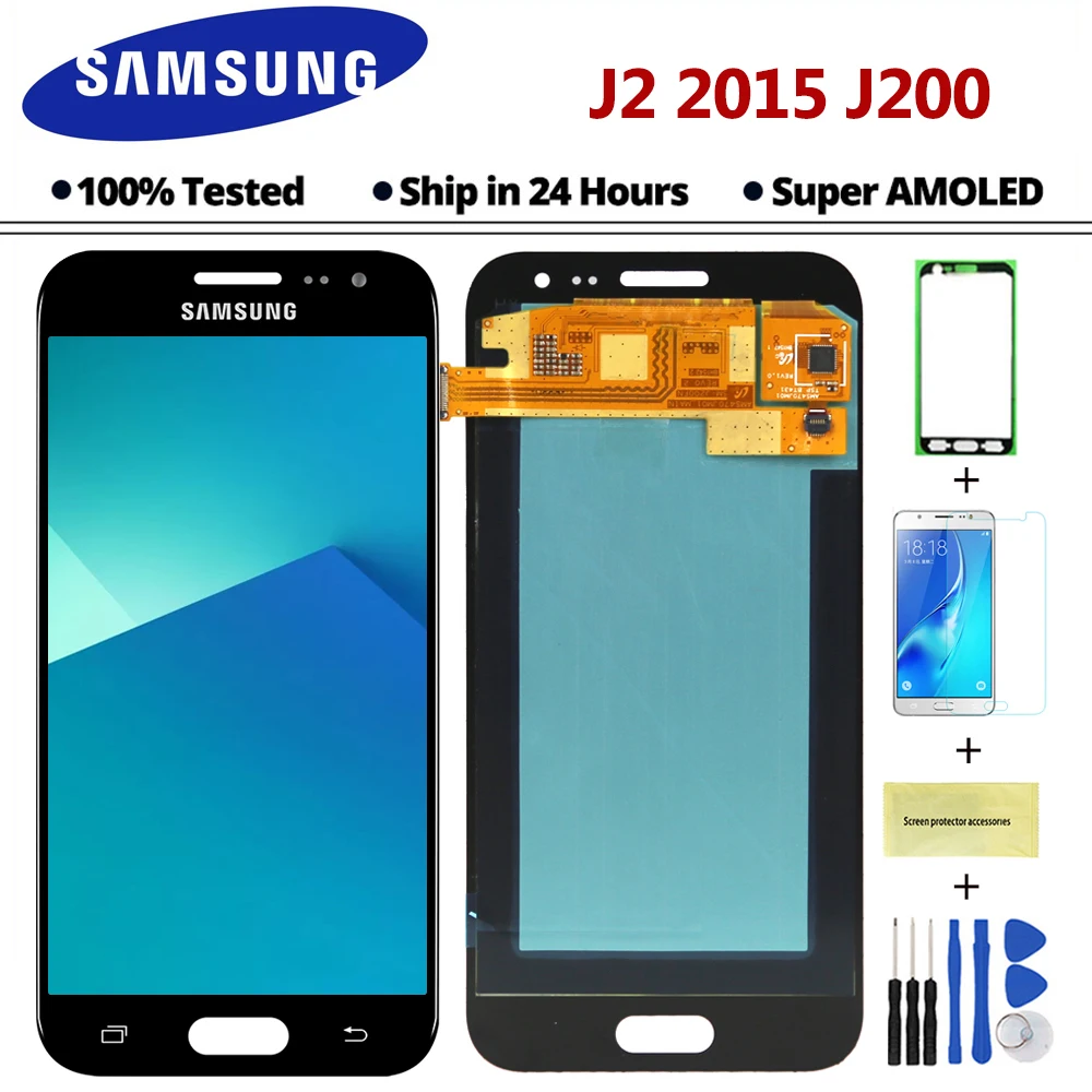 Super AMOLED J2 LCD For Samsung Galaxy J2 2015 J200 J200F J200H J200Y LCD Display Touch Screen Digitizer Assembly
Super AMOLED J2 LCD For Samsung Galaxy J2 2015 J200 J200F J200H J200Y LCD Display Touch Screen Digitizer Assembly