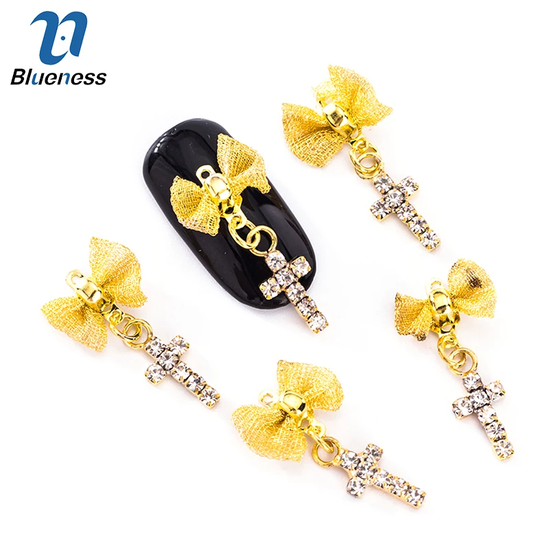Blueness 3D Nail Art Decoration Gold Bow And Crosses With Glitter Rhinestones Design Nails Charms Jewelry Accessories TN1869
Blueness 3D Nail Art Decoration Gold Bow And Crosses With Glitter Rhinestones Design Nails Charms Jewelry Accessories TN1869