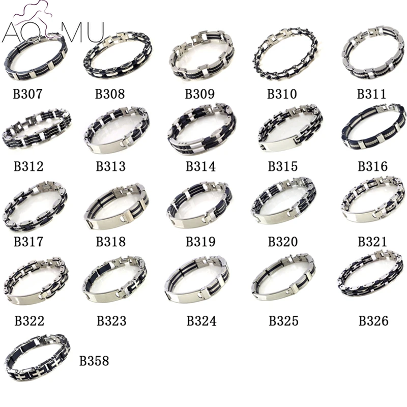 AOMU 2017 Fashion Jewelry Black Silicone Mix Stainless Steel Bracelets & Bangles Hot Personality Classic Men Wristband Bangle 
AOMU 2017 Fashion Jewelry Black Silicone Mix Stainless Steel Bracelets & Bangles Hot Personality Classic Men Wristband Bangle
