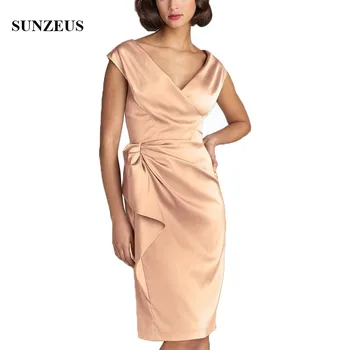 Simple Elegant V-neck Women Party Gowns Knee Length Cap Sleeve Mother Of The Bride Dress Sheath Lady Dinner Dresses CM0120
Simple Elegant V-neck Women Party Gowns Knee Length Cap Sleeve Mother Of The Bride Dress Sheath Lady Dinner Dresses CM0120