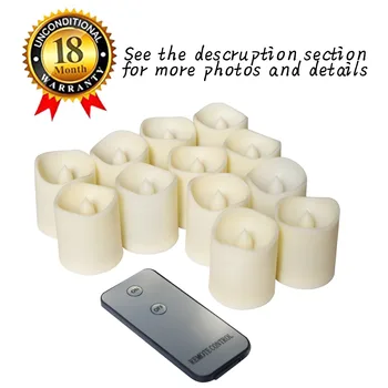 Realistic and Bright Flickering Bulb Battery Operated Remote Control Flameless LED Tea Light for Festival Celebration Pack of 12
Realistic and Bright Flickering Bulb Battery Operated Remote Control Flameless LED Tea Light for Festival Celebration Pack of 12