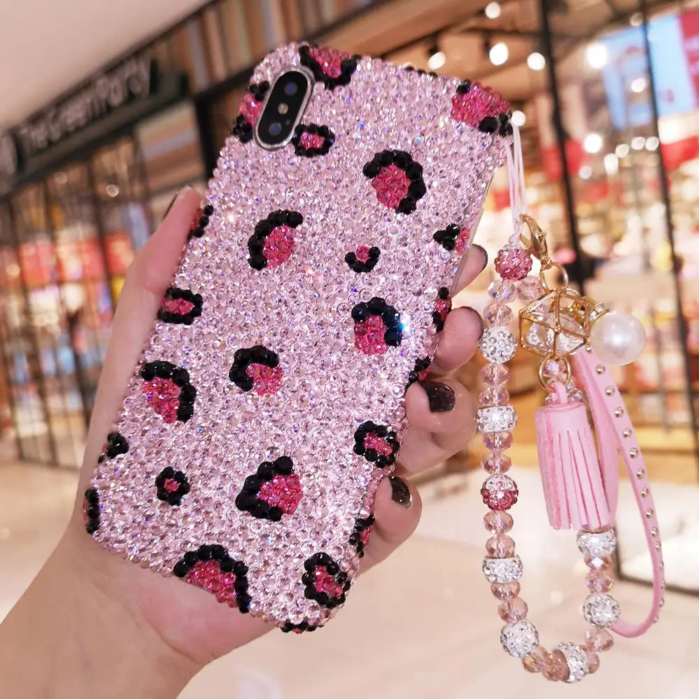 For iPhone XS max Luxury pink leopard zebra stripe Bling Crystal Diamond case for iphone 8plus XR X 6S 6SP 7 7P Girl gift cover
For iPhone XS max Luxury pink leopard zebra stripe Bling Crystal Diamond case for iphone 8plus XR X 6S 6SP 7 7P Girl gift cover