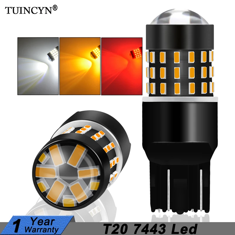 TUINCYN 2Pcs T20 LED 7443 W21/5W Led Bulb 580 Car Reverse Light Backup Brake Signal Lamp Auto Tail Light 12V White Orange Red
TUINCYN 2Pcs T20 LED 7443 W21/5W Led Bulb 580 Car Reverse Light Backup Brake Signal Lamp Auto Tail Light 12V White Orange Red