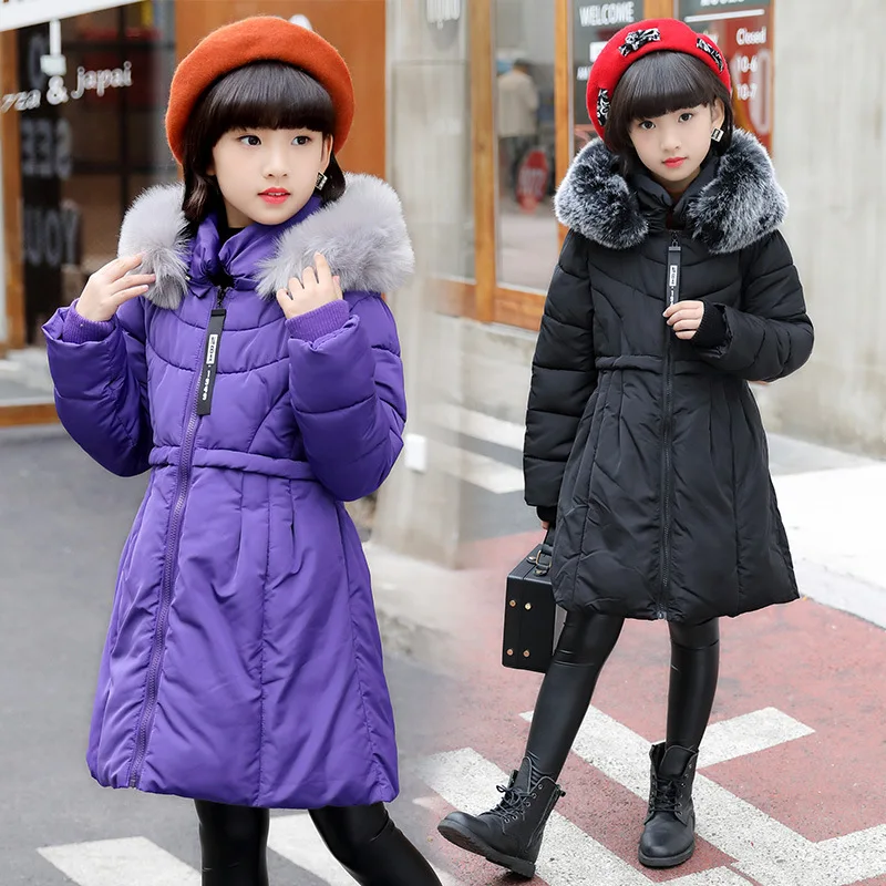 Russia Cold Winter Children's Hand Padded Cotton Jackets Girls Detachable Fur Collar Hooded Long Slim Waist Outerewar Coats
Russia Cold Winter Children's Hand Padded Cotton Jackets Girls Detachable Fur Collar Hooded Long Slim Waist Outerewar Coats