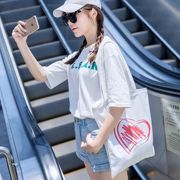 Shoulder Shopping Bags Tote Women Beach Bags Cartoon Heart Cotton Canvas Handbags/Eco Daily Female Single bag
Shoulder Shopping Bags Tote Women Beach Bags Cartoon Heart Cotton Canvas Handbags/Eco Daily Female Single bag