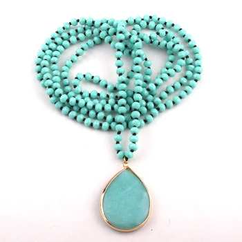 Free Shipping Fashion Bohemian Jewelry 6mm Glass Long Knotted Stone Drop Pendant Necklaces For Women
Free Shipping Fashion Bohemian Jewelry 6mm Glass Long Knotted Stone Drop Pendant Necklaces For Women