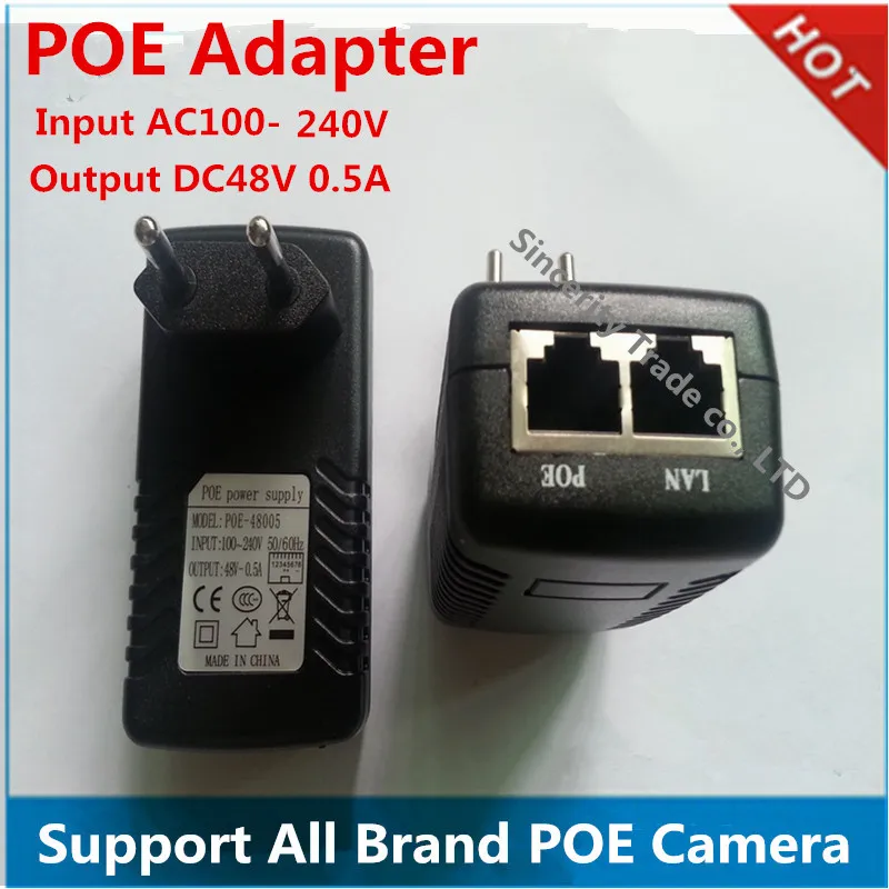 DC48 V 0.5A 100Mbps Base-T PoE Injector Power Adapter Compliant to IEEE802.3af input AC100-240V Support POE camera
DC48 V 0.5A 100Mbps Base-T PoE Injector Power Adapter Compliant to IEEE802.3af input AC100-240V Support POE camera