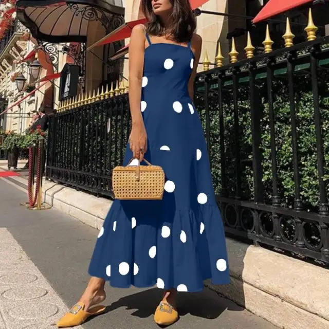 Fashion Polka Dot Boho Maxi Woman Dress Spaghetti Strap Sleeveless Vintage Beach Dresses Strapless Party Vestido
Fashion Polka Dot Boho Maxi Woman Dress Spaghetti Strap Sleeveless Vintage Beach Dresses Strapless Party Vestido