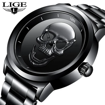 Men 3D Skull Watch LIGE Top Brand Quartz Stainless Steel Watchs Men Fashion Business Waterproof Creative Clock Relogio masculino
Men 3D Skull Watch LIGE Top Brand Quartz Stainless Steel Watchs Men Fashion Business Waterproof Creative Clock Relogio masculino