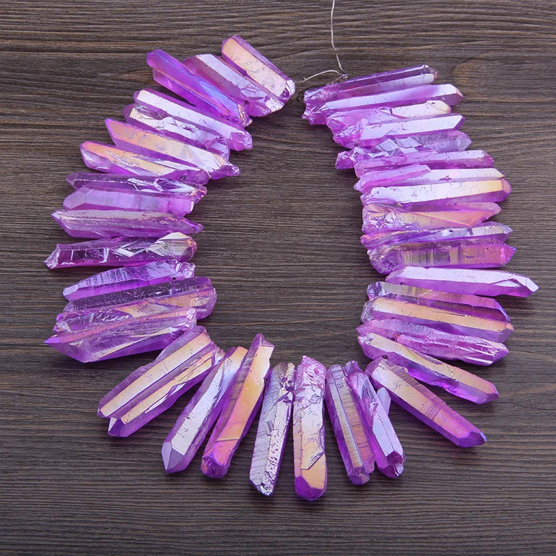 Vinswet Purple AB Titanium Quartz Stick Beads Point Pendants Rough Quartz Top Drilled Raw Crystals Briolettes Craft Supplies
Vinswet Purple AB Titanium Quartz Stick Beads Point Pendants Rough Quartz Top Drilled Raw Crystals Briolettes Craft Supplies