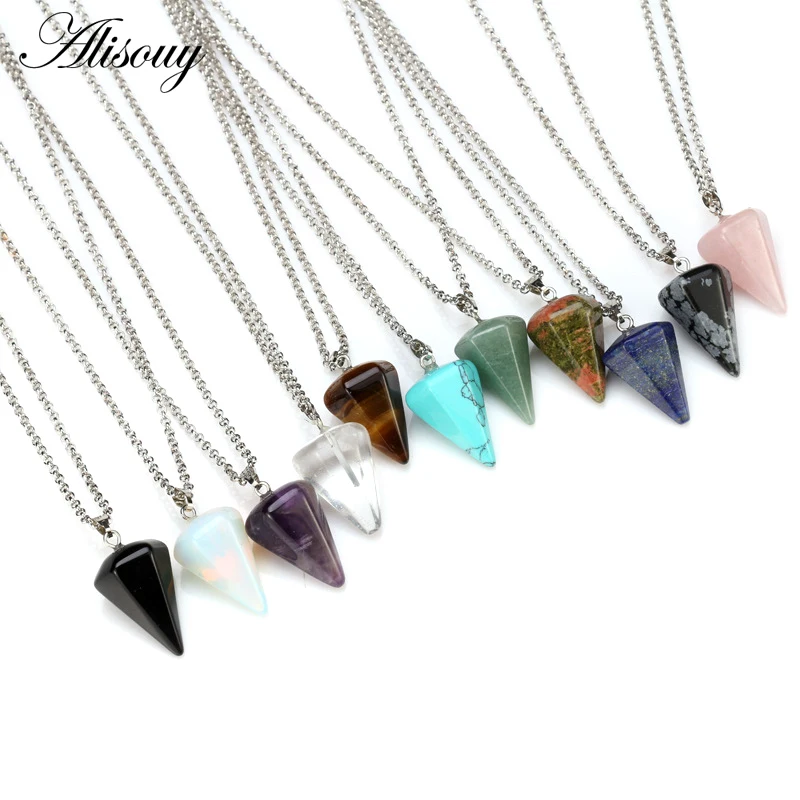 Alisouy Hot Natural Stone Crystal Faceted Wicca Pendulum Pendulos Pyramid Healing Reiki Chakra Dowsing Pendant For Men Women 1pc
Alisouy Hot Natural Stone Crystal Faceted Wicca Pendulum Pendulos Pyramid Healing Reiki Chakra Dowsing Pendant For Men Women 1pc