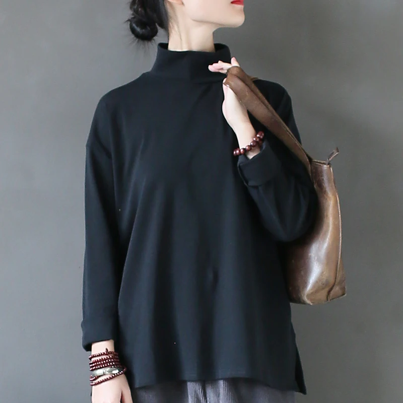 Johnature Winter Women T-Shirt Turtleneck Black White 2019 New Long Sleeve Pullover Cotton Casual Brief Loose Top Women T-Shirts
Johnature Winter Women T-Shirt Turtleneck Black White 2019 New Long Sleeve Pullover Cotton Casual Brief Loose Top Women T-Shirts