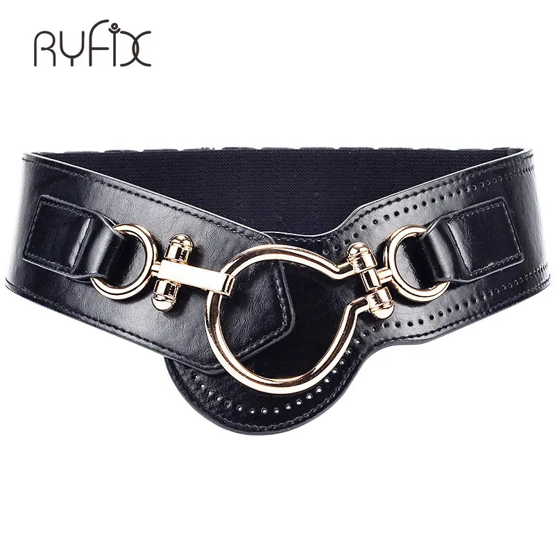 

New Fashion Luxury Design leather Wide belts for Women personality grain Fabric Women belt For Dress Down coat Bit Buckle BL206