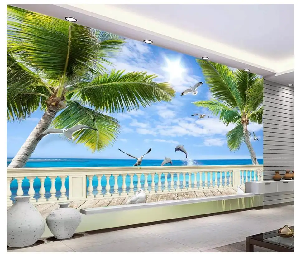 Custom photo wallpaper 3d wallpaper for walls 3 d three-dimensional Mediterranean beach seascape tree background wall home decor
Custom photo wallpaper 3d wallpaper for walls 3 d three-dimensional Mediterranean beach seascape tree background wall home decor