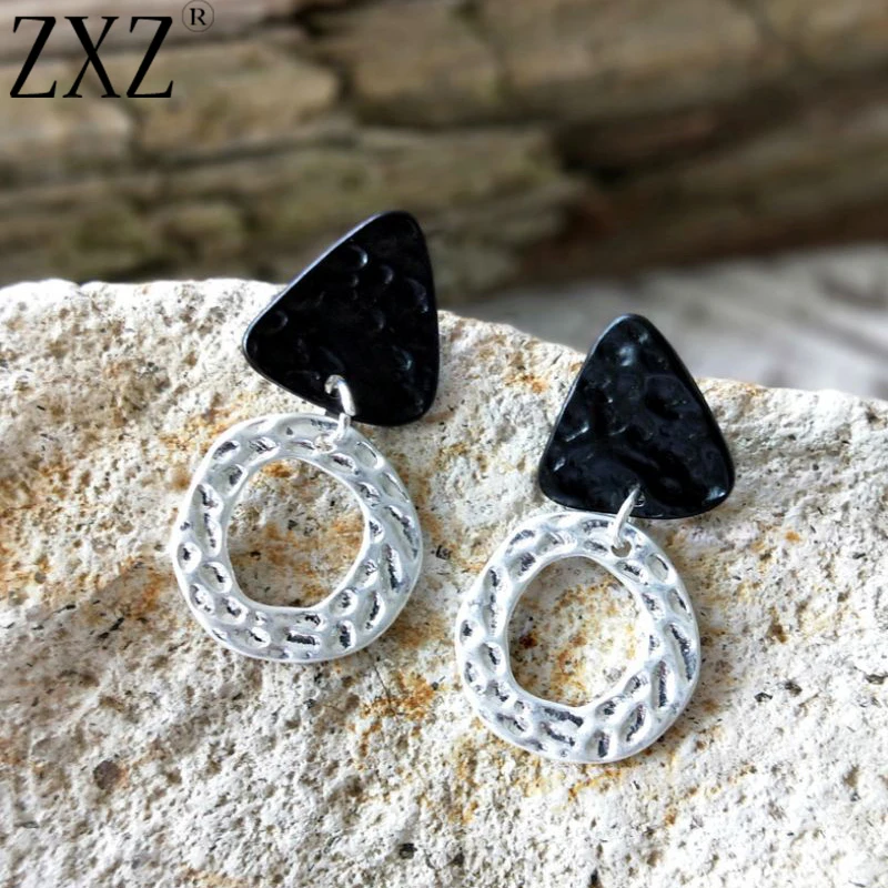 ZXZ Punk Rock Style Earring Black&Matt Silver Handmade Circle Round Drop Dangle Earring Women Jewelry
ZXZ Punk Rock Style Earring Black&Matt Silver Handmade Circle Round Drop Dangle Earring Women Jewelry