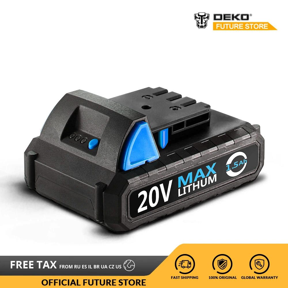 DEKO Battery20V-B 20V MAX 1500mAh Lithium-Ion Battery Pack for GCD20DU3 Cordless Drill
DEKO Battery20V-B 20V MAX 1500mAh Lithium-Ion Battery Pack for GCD20DU3 Cordless Drill
