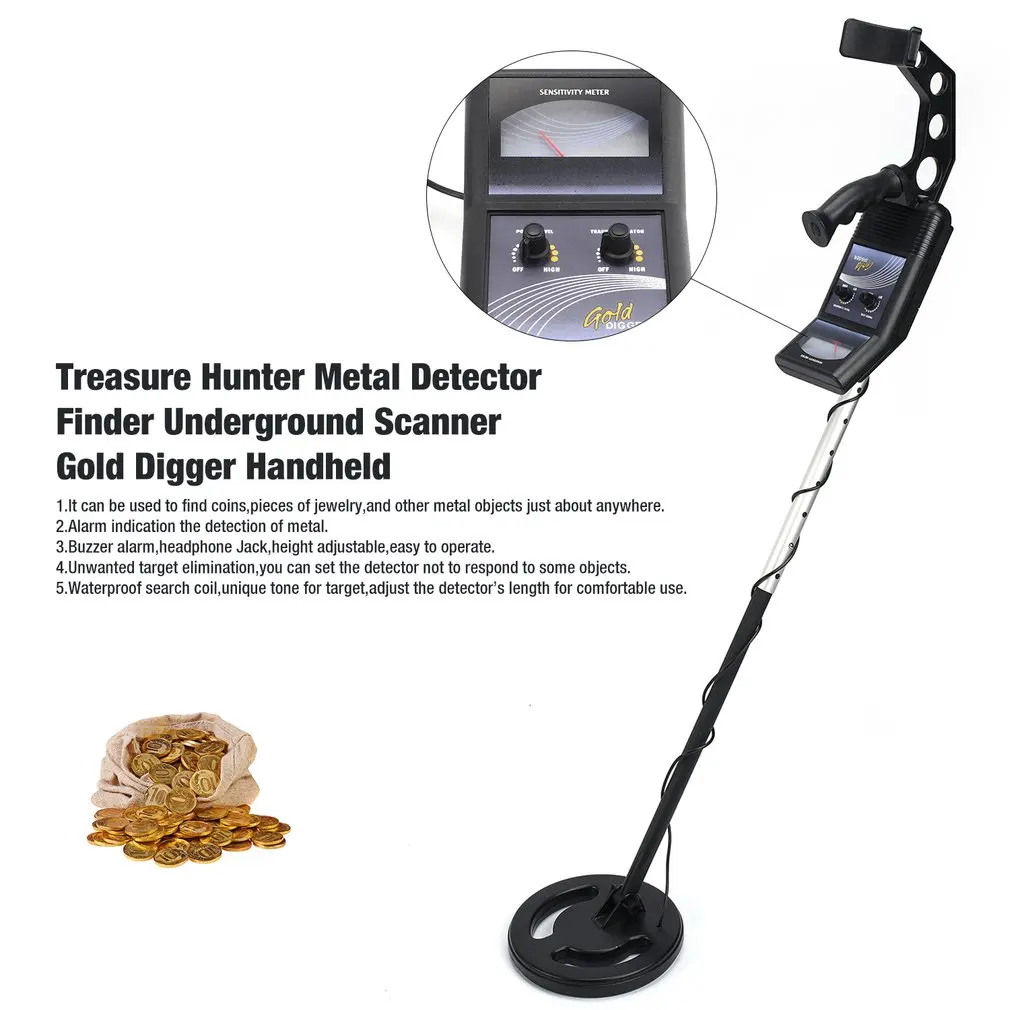 

Professional Underground Metal Detector Handheld Treasure Hunter Gold Digger Finder Sensitive Adjustable Scanner Hunting