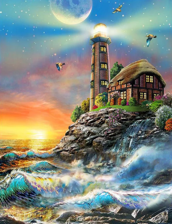 5D DIY Diamond Painting seaside lighthouse Full circular Diamond Of Rhinestones Embroidery Cross stitch Wall Sticker Home Decor
5D DIY Diamond Painting seaside lighthouse Full circular Diamond Of Rhinestones Embroidery Cross stitch Wall Sticker Home Decor