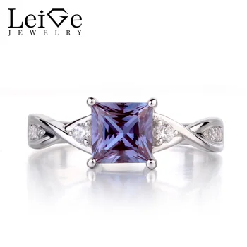 Leige Jewelry Alexandrite Ring Sterling Silver 925 Square Cut Gemstone Engagement Promise Ring for Women June Birthstone
Leige Jewelry Alexandrite Ring Sterling Silver 925 Square Cut Gemstone Engagement Promise Ring for Women June Birthstone