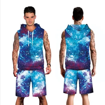 Men Tracksuit vest+shorts/2pc Running Set Fitness hooded T-shirt Shorts Men's Sportswear Gym Sport Suit
Men Tracksuit vest+shorts/2pc Running Set Fitness hooded T-shirt Shorts Men's Sportswear Gym Sport Suit