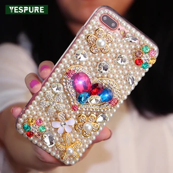 YESPURE Bling Glitter Crystal Pearls Cover for Mobile Phone Accessory Case for Iphone 7 TPU Luxury Women Phone Case
YESPURE Bling Glitter Crystal Pearls Cover for Mobile Phone Accessory Case for Iphone 7 TPU Luxury Women Phone Case