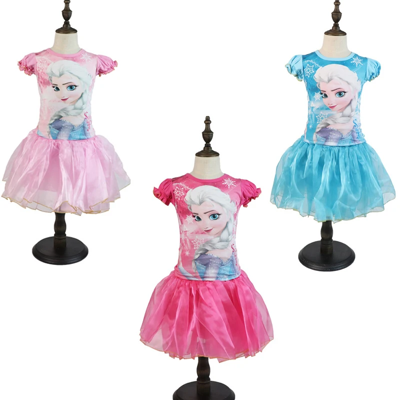 Summer Girl Cartoon elsa anna Dress Princess Printed Short-sleeved Peng Ice and Snow Margin
Summer Girl Cartoon elsa anna Dress Princess Printed Short-sleeved Peng Ice and Snow Margin