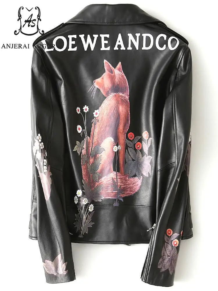 Real sheepskin genuine leather jacket women 2019 new black sexy slim printing fox flowers female korea punk motorcycle Jackets
Real sheepskin genuine leather jacket women 2019 new black sexy slim printing fox flowers female korea punk motorcycle Jackets