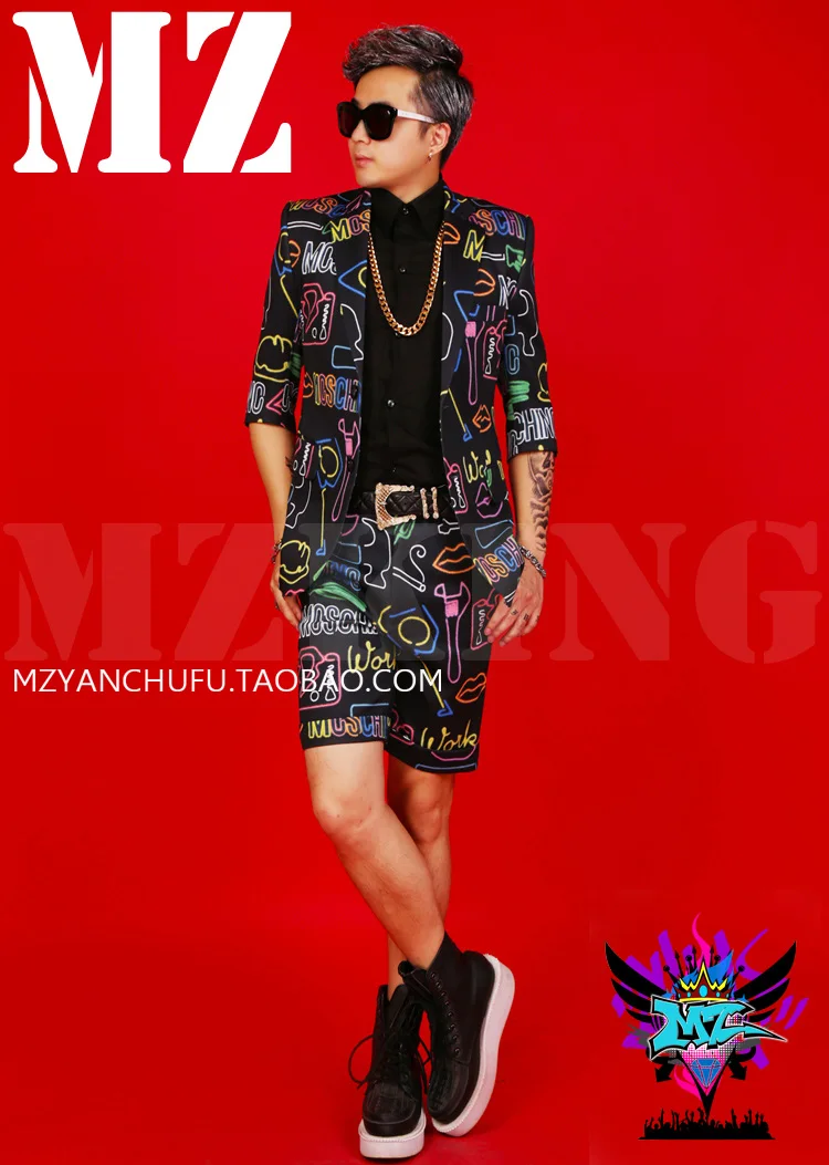 Men singer DJ quan zhilong dazzles color short sleeve suit to perform costume night club bar male guest stage suit
Men singer DJ quan zhilong dazzles color short sleeve suit to perform costume night club bar male guest stage suit