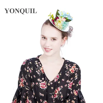 New Fascinator Bridal silk flower hats hair clip wedding party mini top hat women ladies hair accessories with veils 4 Colors
New Fascinator Bridal silk flower hats hair clip wedding party mini top hat women ladies hair accessories with veils 4 Colors