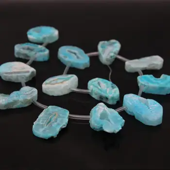 Approx13pcs/Strand Natural Sky Blue Raw Agates Drusy Quartz Geode Top Drilled Slab Slice Nugget Beads Pendants Jewelry Making
Approx13pcs/Strand Natural Sky Blue Raw Agates Drusy Quartz Geode Top Drilled Slab Slice Nugget Beads Pendants Jewelry Making