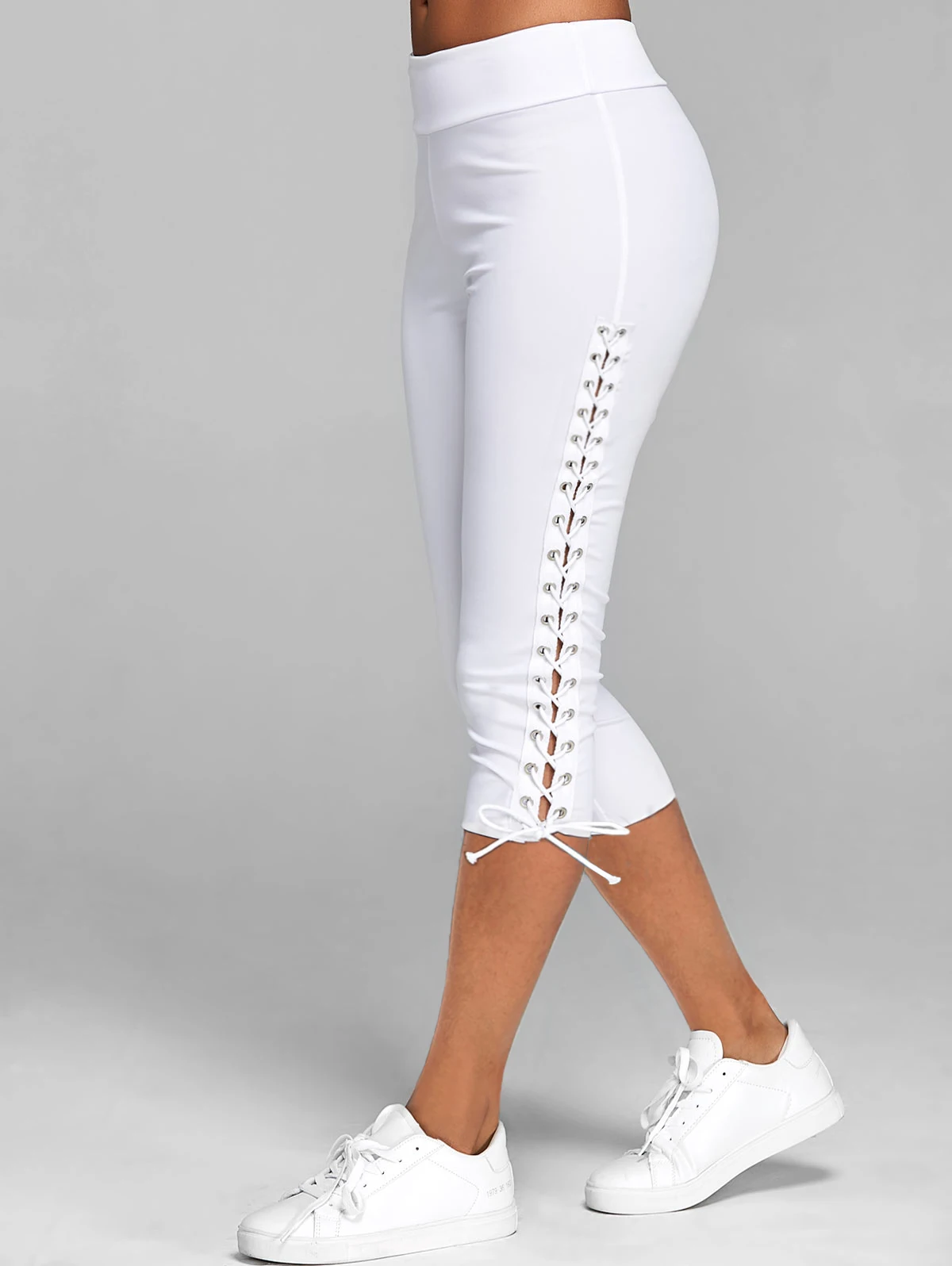 Lace Up Capri Leggings Casual High Waist Women Side Bandage Women Leggings Mid-Calf Women Bottoms Trouser Solid White Black
Lace Up Capri Leggings Casual High Waist Women Side Bandage Women Leggings Mid-Calf Women Bottoms Trouser Solid White Black