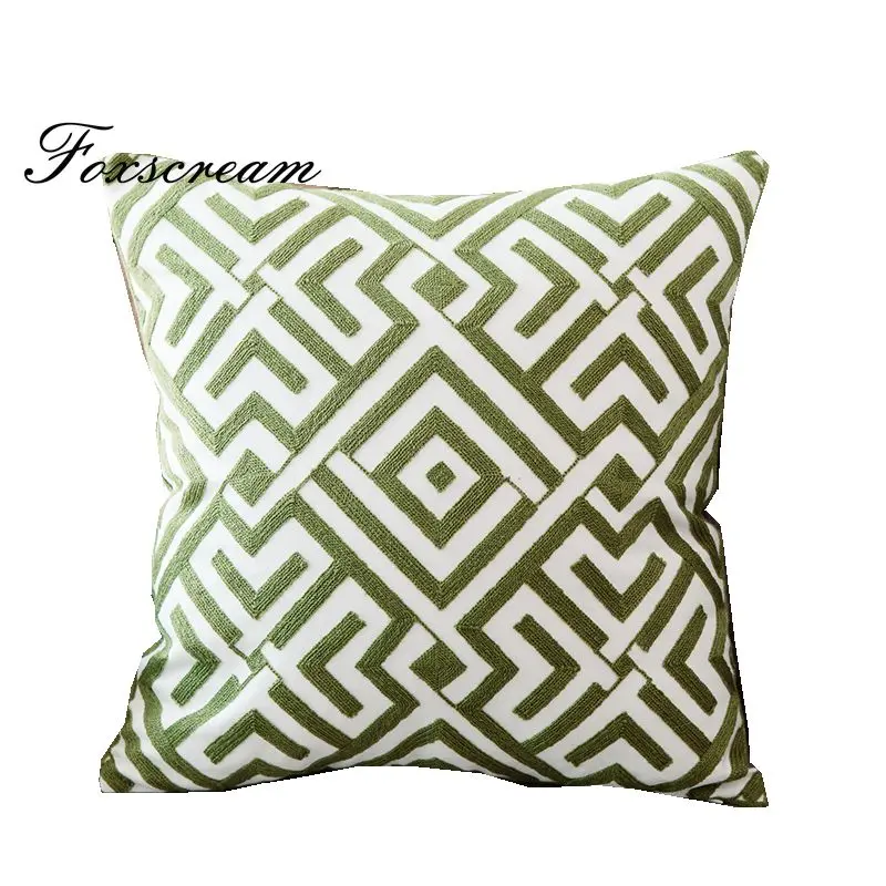 Home Decor Embroidered Cushion Cover Green Geometric Canvas Cotton Square Embroidery Pillow Cover 45x45cm
Home Decor Embroidered Cushion Cover Green Geometric Canvas Cotton Square Embroidery Pillow Cover 45x45cm