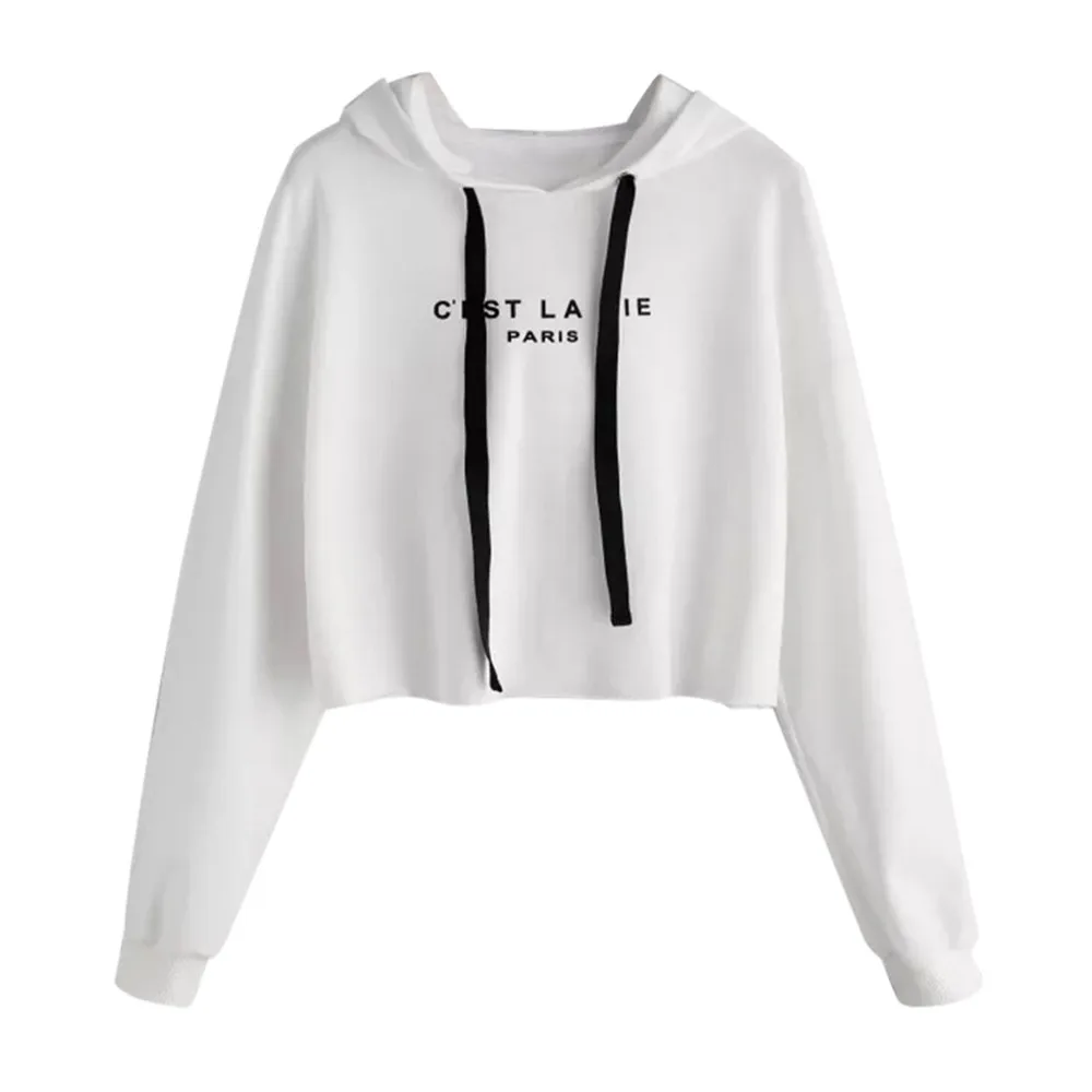 Autumn Crop Sweatshirt Pullover harajuku Women Hooded Hoodie Tops with letter Lady moletom Hoody Drawstring sudadera mujer
Autumn Crop Sweatshirt Pullover harajuku Women Hooded Hoodie Tops with letter Lady moletom Hoody Drawstring sudadera mujer