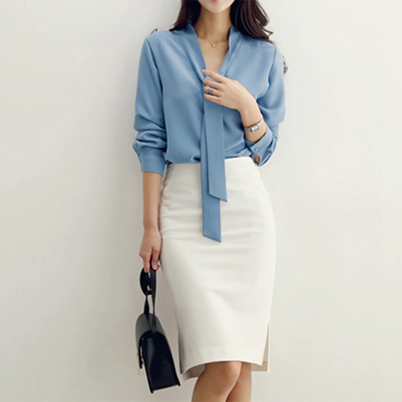 Women Tie Collar Simple Business Style Blouse Shirt Long Sleeve Woman High Quality Shirt Microfiber Tops Office Clothes Woman
Women Tie Collar Simple Business Style Blouse Shirt Long Sleeve Woman High Quality Shirt Microfiber Tops Office Clothes Woman