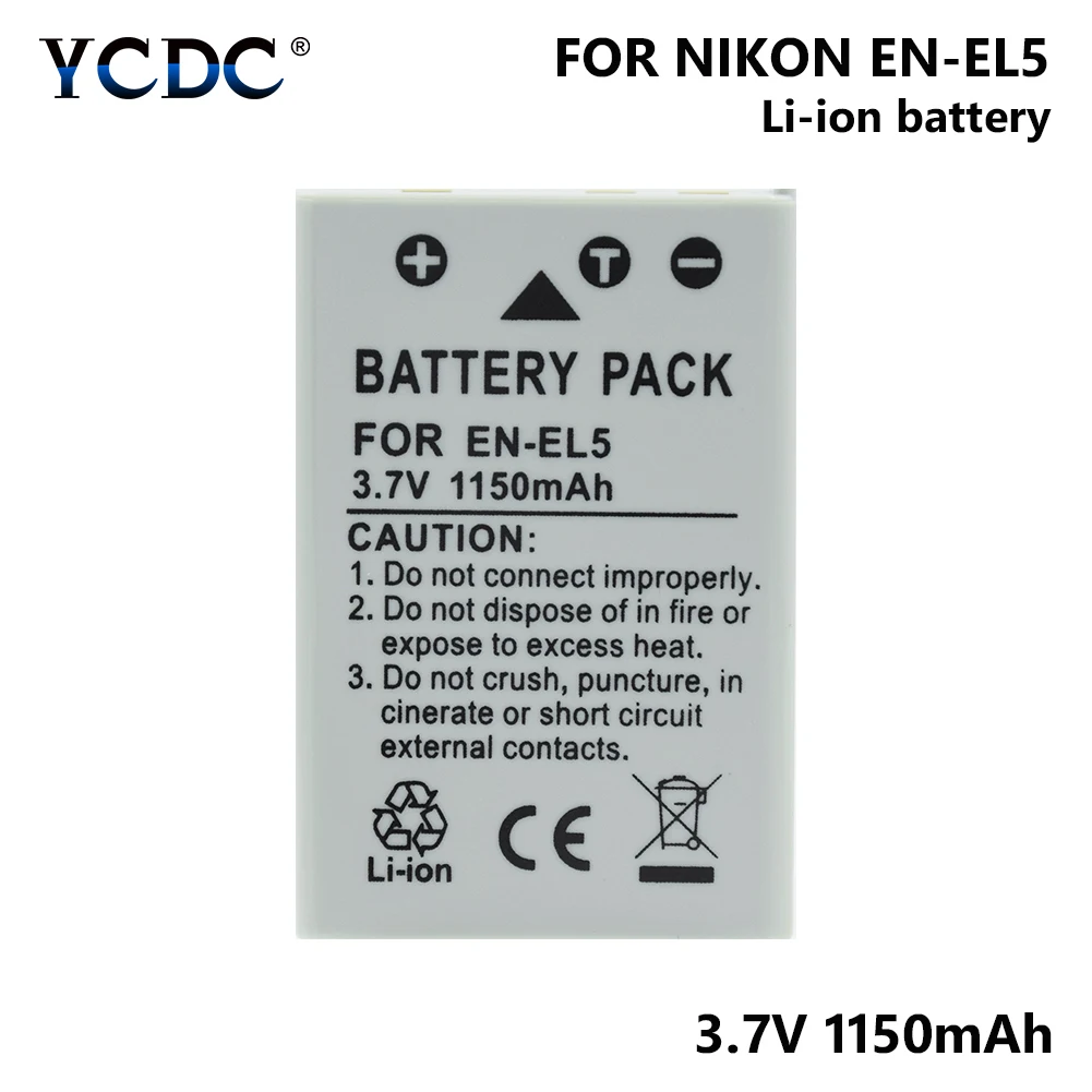 1/2 Pieces EN-EL5 ENEL5 EN EL5 3.7V 1150mAh Li-ion Camera Battery for Nikon Coolpix 3700 4200 5200 5900 7900 P3 P4 P500 P510
1/2 Pieces EN-EL5 ENEL5 EN EL5 3.7V 1150mAh Li-ion Camera Battery for Nikon Coolpix 3700 4200 5200 5900 7900 P3 P4 P500 P510