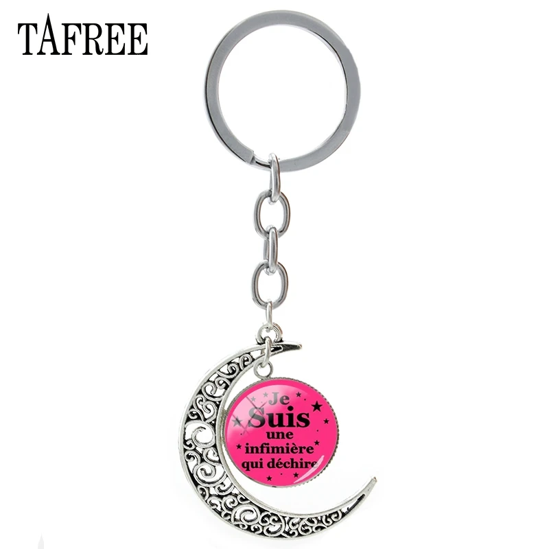 TAFREE Je Suis une infimiere qui dechire Moon Pendant Keychain Trendy merci maitresse Key Chain Key Ring Teachers Jewelry JE02
TAFREE Je Suis une infimiere qui dechire Moon Pendant Keychain Trendy merci maitresse Key Chain Key Ring Teachers Jewelry JE02