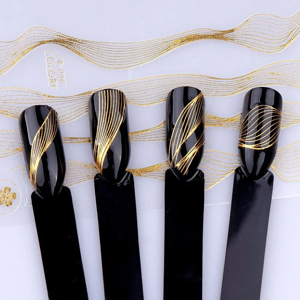 1 Sheet Nail Art Sticker Laser Gold Metal Stripe Wave Line Tape Self-Adhesive Transfer Foils 3D DIY Decal Manicure Tips Decorati
1 Sheet Nail Art Sticker Laser Gold Metal Stripe Wave Line Tape Self-Adhesive Transfer Foils 3D DIY Decal Manicure Tips Decorati