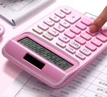 

With voice calculator cute Korean candy color little fresh calculator computer big keys financial accounting special girl pink